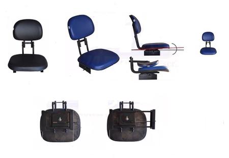 Imagem de Cadeira Barco com suporte Guarda Sol Giratória Dobrável Azul
