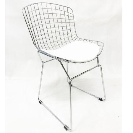 Imagem de Cadeira BERTOIA cromada assento branco - Poltronas do Sul