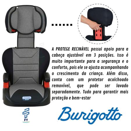 Imagem de Cadeira Cadeirinha Infantil Cinza Para Carro Burigotto