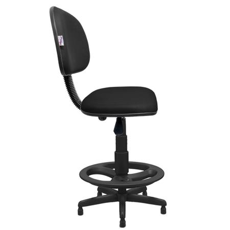 Imagem de Cadeira Caixa Alta Secretária Giratória Para Escritório Com Apoio Para Os Pés material sintético Preto