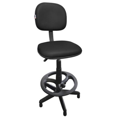 Imagem de Cadeira Caixa Alta Secretária Giratória Para Escritório Com Apoio Para Os Pés material sintético Preto