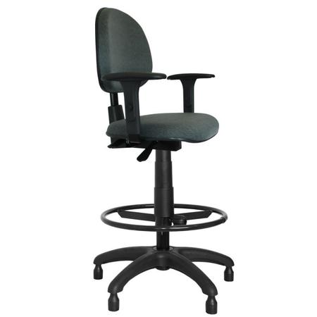 Imagem de Cadeira Caixa Ergonômica NR17 Jserrano Cinza com Preto com Braço Regulável - ULTRA Móveis