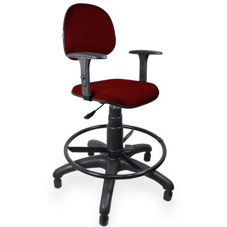 Imagem de Cadeira Caixa Executiva Jserrano Vermelho com Braço Regulável - ULTRA Móveis