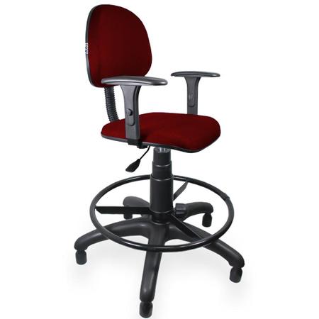Imagem de Cadeira Caixa Executiva Jserrano Vermelho com Braço Regulável - ULTRA Móveis
