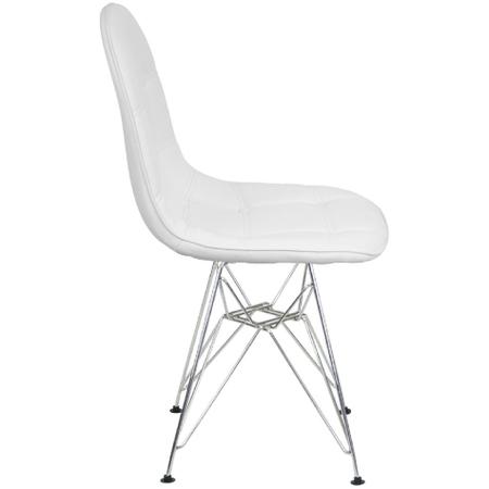Imagem de Cadeira Charles Eames Botonê Eiffel Base Metal Cromado - Branco