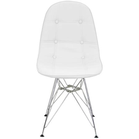 Imagem de Cadeira Charles Eames Botonê Eiffel Base Metal Cromado - Branco