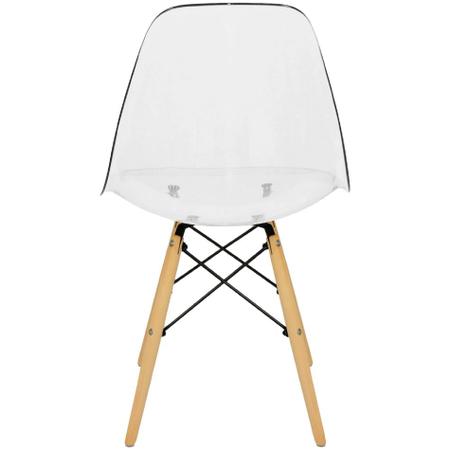 Imagem de Cadeira Charles Eames Cristal Eiffel Wood Designer Transparente