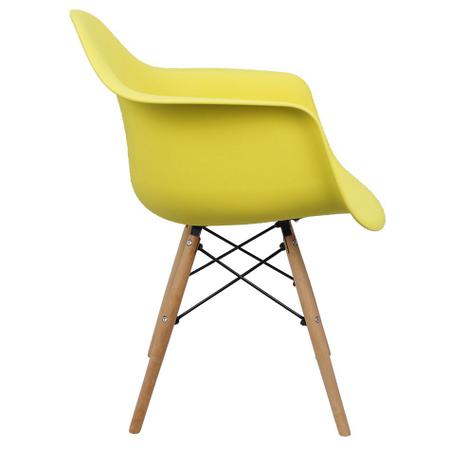 Imagem de Cadeira Charles Eames Eiffel Design Wood Com Braço Amarela