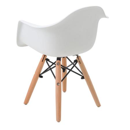 Imagem de Cadeira Charles Eames Eiffel Design Wood Com Braço - Branco