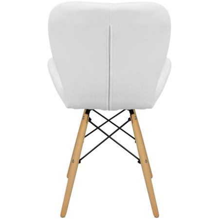Imagem de Cadeira Charles Eames Eiffel Slim Wood Estofada - Branca