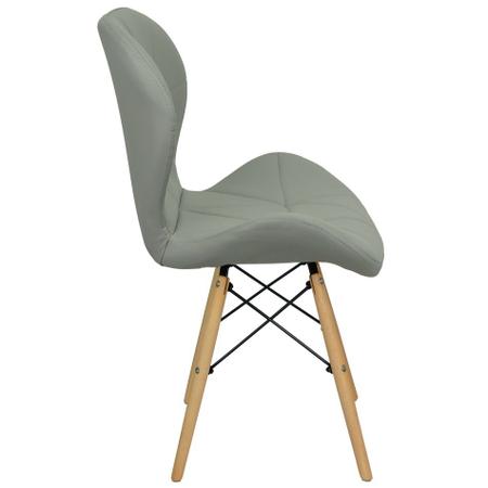 Imagem de Cadeira Charles Eames Eiffel Slim Wood Estofada - Cinza