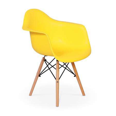 Imagem de Cadeira Charles Eames Wood Daw Com Braços - Design - Amarela