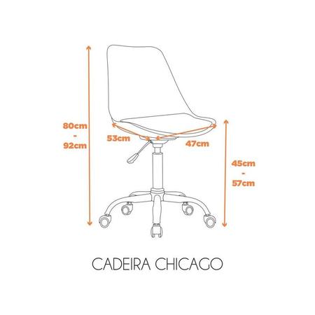 Imagem de Cadeira Chicago Branco Polipropileno Couro 92x47x53cm Fratin