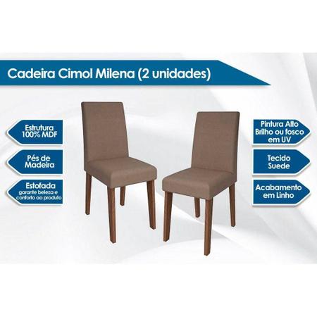 Imagem de Cadeira Cimol Milena (2 Unidades)-Madeira Savana/Bege