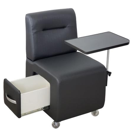 Imagem de Cadeira Cirandinha Manicure com Gavetão Viena Estofado Preto