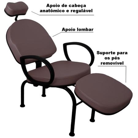 Imagem de Cadeira Conforty Maquiagem Cílios Sobrancelha Unhas Café
