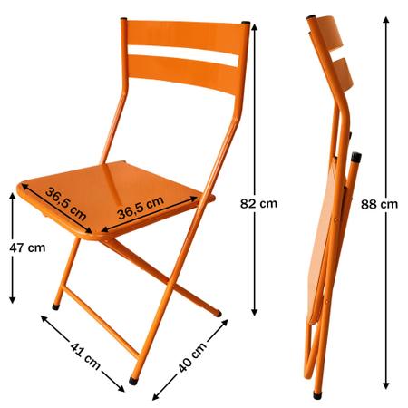 Imagem de Cadeira de aço dobravel para bares sorveterias restaurantes e residencial kit 2 peças - Helena - 984