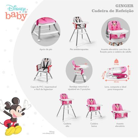 Imagem de Cadeira de Alimentação Minnie Ginger 6m-25kg 3 em 1 Multikids Baby - BB447