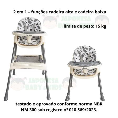 Imagem de Cadeira De Alimentação Papinha Stand 2 Em 1 Folhas Cinza Kiddo