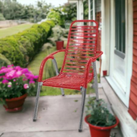 Imagem de Cadeira De Area adulto Fio Varanda Externa Reforçada Vermelho