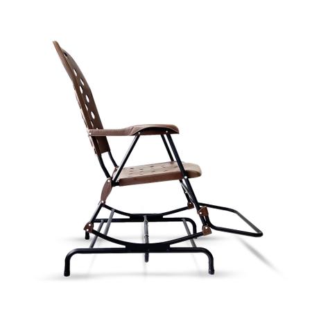 Imagem de Cadeira de Balanço Dobrável Aço Carbono Reforçado Com Descanso de Pé