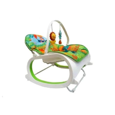 Imagem de Cadeira de Balanço Musical Verde e Naninha Elefante P/ Bebês