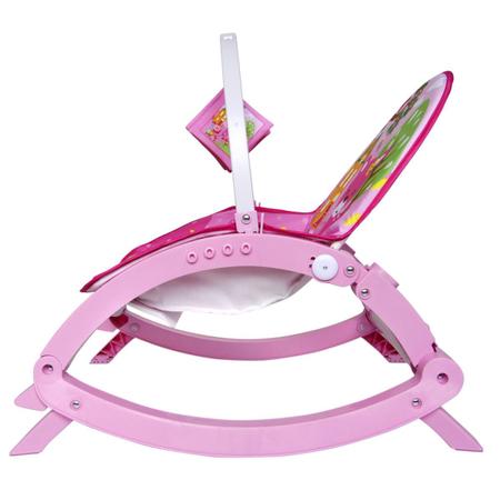 Imagem de Cadeira de Balanço P/ Bebê Musical Rosa Bandeja Alimentação