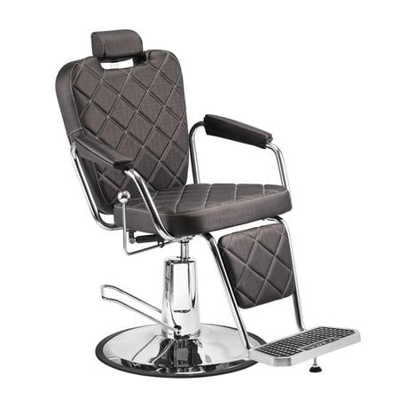 Cadeira de Barbeiro Hidráulica Reclinável Dubai Brown Style Marrom Terra  Fértil - odonto