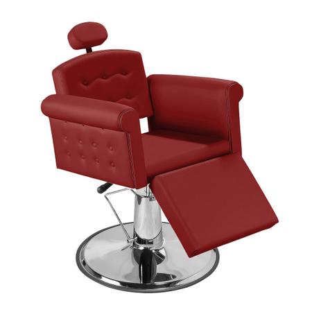 Imagem de Cadeira de Cabeleireiro Elegance Luxo Encosto Reclinável - Pé Redondo Cromado