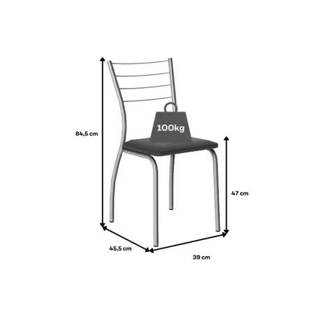 Imagem de Cadeira de Cozinha 1700 Kit 4 Un Cromado/Conhaque - Carraro