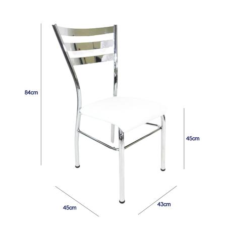 Imagem de Cadeira de COZINHA com reforço cromada assento branco - Poltronas do Sul