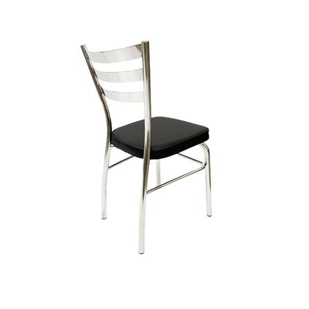 Imagem de Cadeira de COZINHA com reforço cromada assento grosso preto