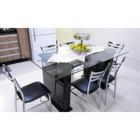 Conjunto 4 cadeiras cromadas para cozinha com reforço + mesa com vidro -  Poltronas do Sul - Poltronas do Sul - Compre suas poltronas sem sair de  casa!