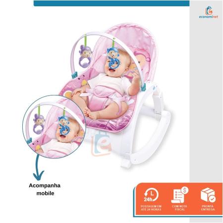 Imagem de Cadeira de Descanso Bebê Repouseira Alimentação Baby Style Little Rosa