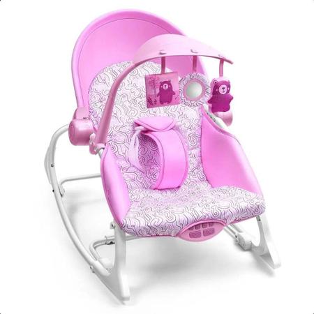 Imagem de Cadeira de Descanso e Balanço Para Bebê Seasons 0-18kgs Rosa com Canções de NinaMultikids Baby BB217