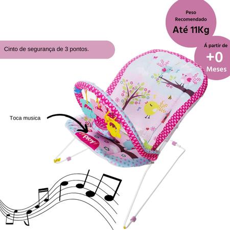 Imagem de Cadeira de Descanso Infantil Musical Jardim Rosa -  Protek