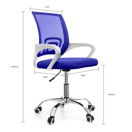 Imagem de Cadeira de Escritório com Base Cromada Prizi Essencial - Azul