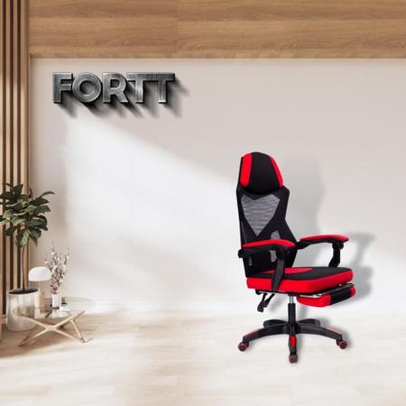 Imagem de Cadeira de Escritório com Rodinha Fortt Verona Vermelha - CEGF01-V
