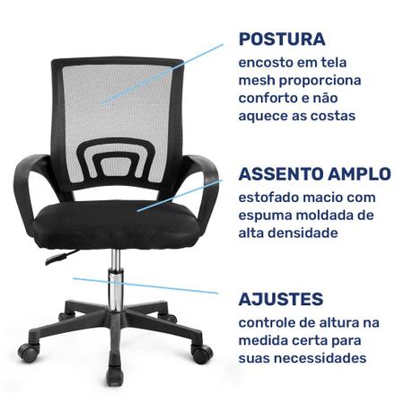 Cadeira de Escritório Moob Viena Executiva Giratória Com Função Relax  Telada Preta - Cadeira de Escritório - Magazine Luiza