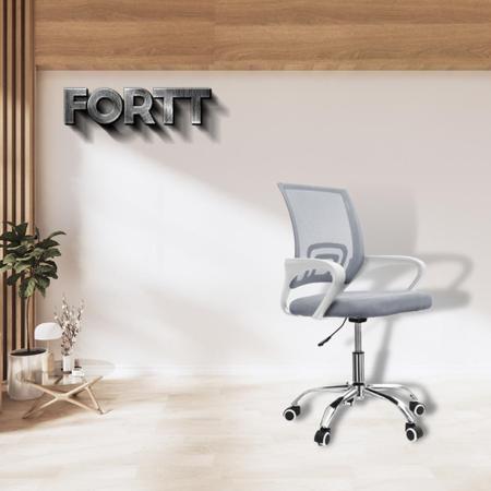 Imagem de Cadeira de Escritório Secretária Base Cromada com Rodinha Fortt Lisboa - CSF02
