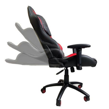 Imagem de Cadeira de Gamer Ergonômica Reclinável Cor Vermelho e Preto