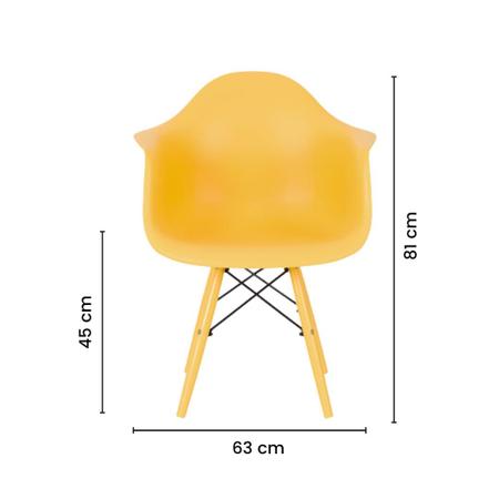 Imagem de Cadeira de Jantar Color com Braço Eiffel Eames Amarela