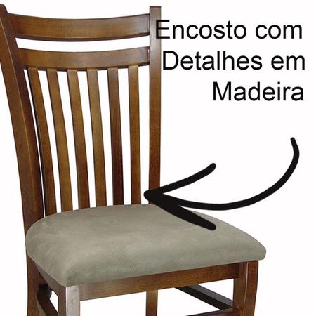 Imagem de Cadeira de Jantar Flávia Imbuia e Veludo Bege Escuro Jogo 2 Peças