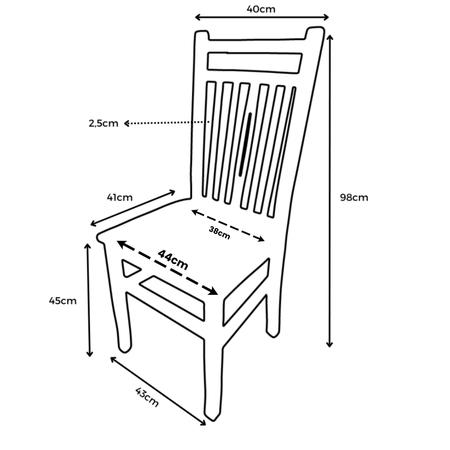 Imagem de Cadeira de Jantar Pequin em Madeira com Estofado