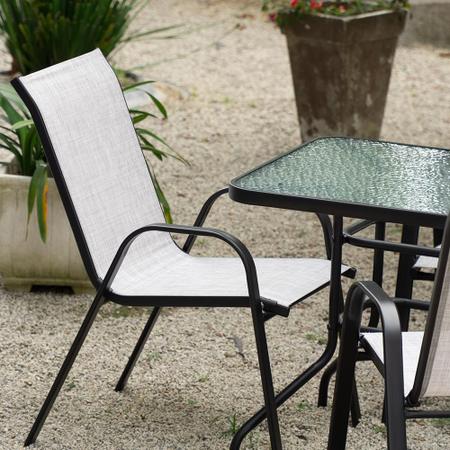 Imagem de Cadeira de jardim Alma em Aço na cor Cinza com Assento Textilene - Waw Design