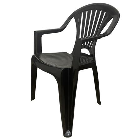 Imagem de Cadeira de Plástico Alta Black Poltrona Cozinha Jardim 154kg