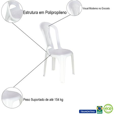 Imagem de Cadeira de Plástico Bistrô em Polipropileno Atlântida Branco - Tramontina 92013/010