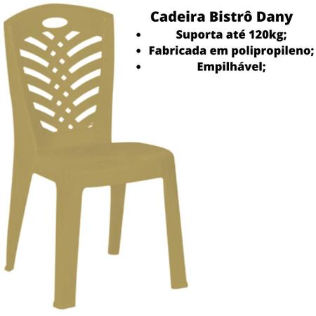 Imagem de Cadeira de Plástico Dany Sem Braço Bistrô Plástica Para Jardim, Eventos e Buffet Confortável Capacidade Até 120KG