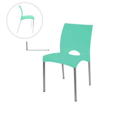 Imagem de Cadeira de Plástico Pés Alumínio Boston Kit 2u Verde Tiffany