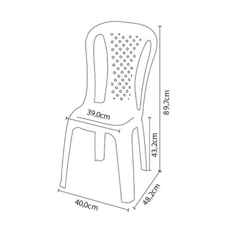Imagem de  Cadeira de Plástico Valentina TopPlast sem Braço Capacidade Até 120KG - Branca